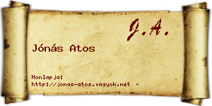 Jónás Atos névjegykártya